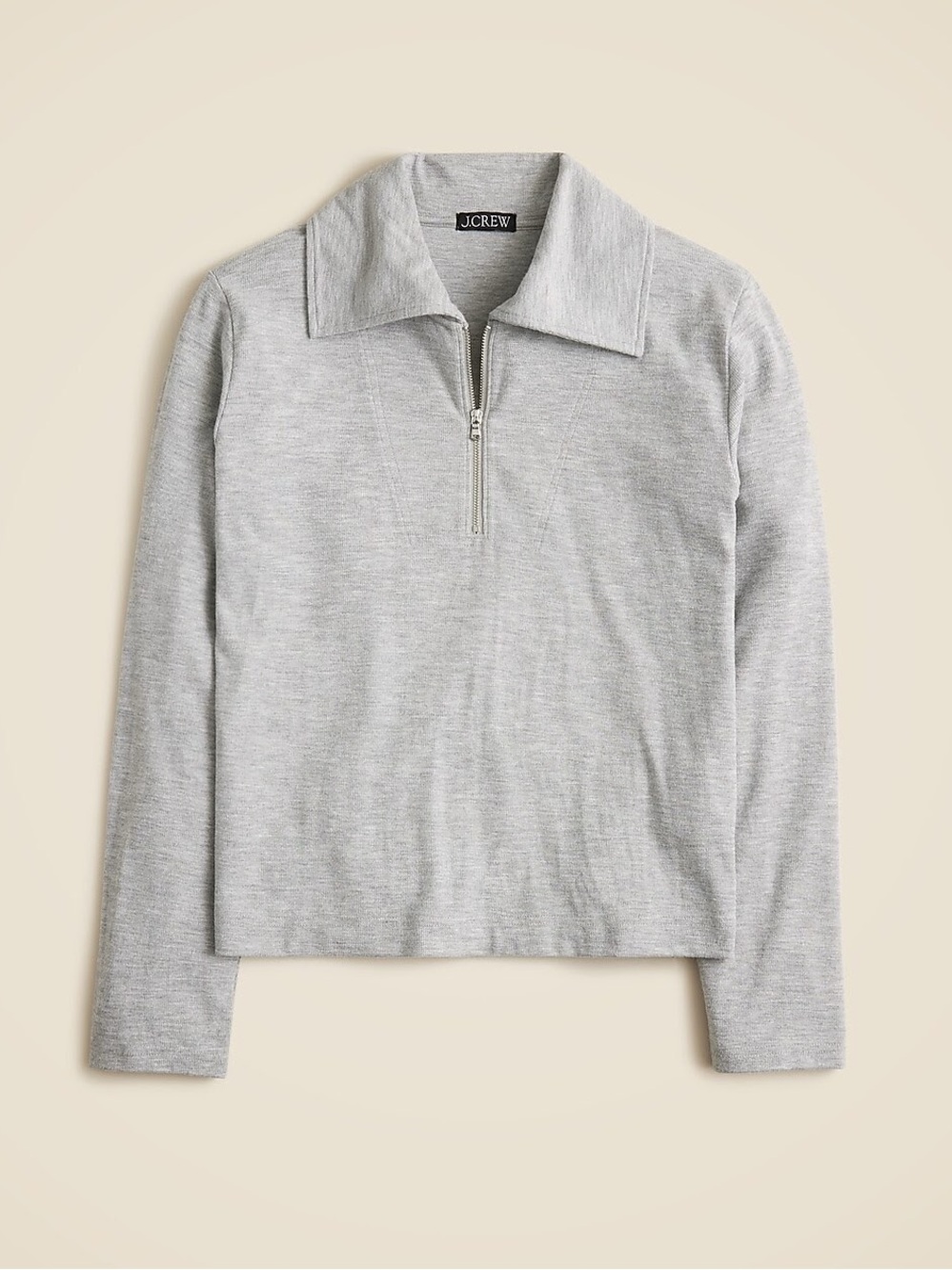J Crew Soft rib quarter zip top | Size L